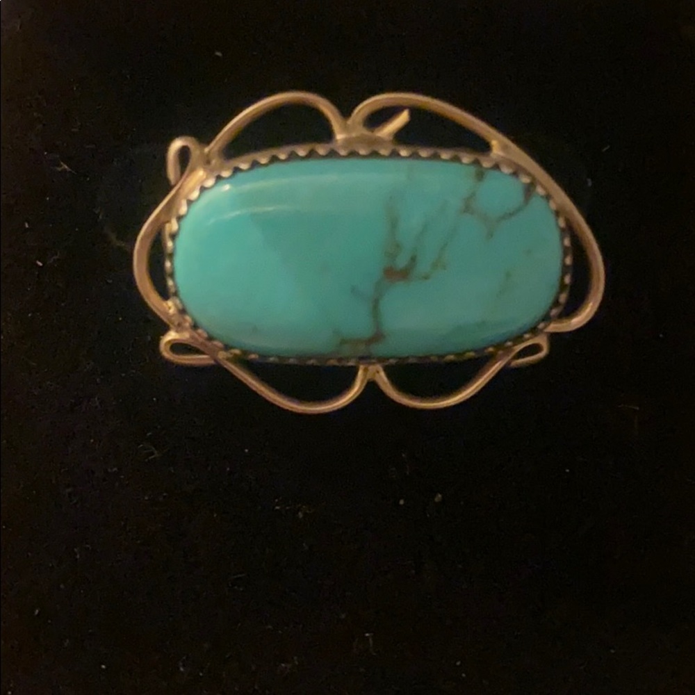 Sterling s turquoise stone vintage Navajo brooch - Picture 1 of 3